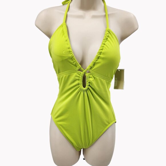 Michael Kors Size 14 Limeade One Piece Swimsuit NWT $118 MSRP - Picture 1 of 10